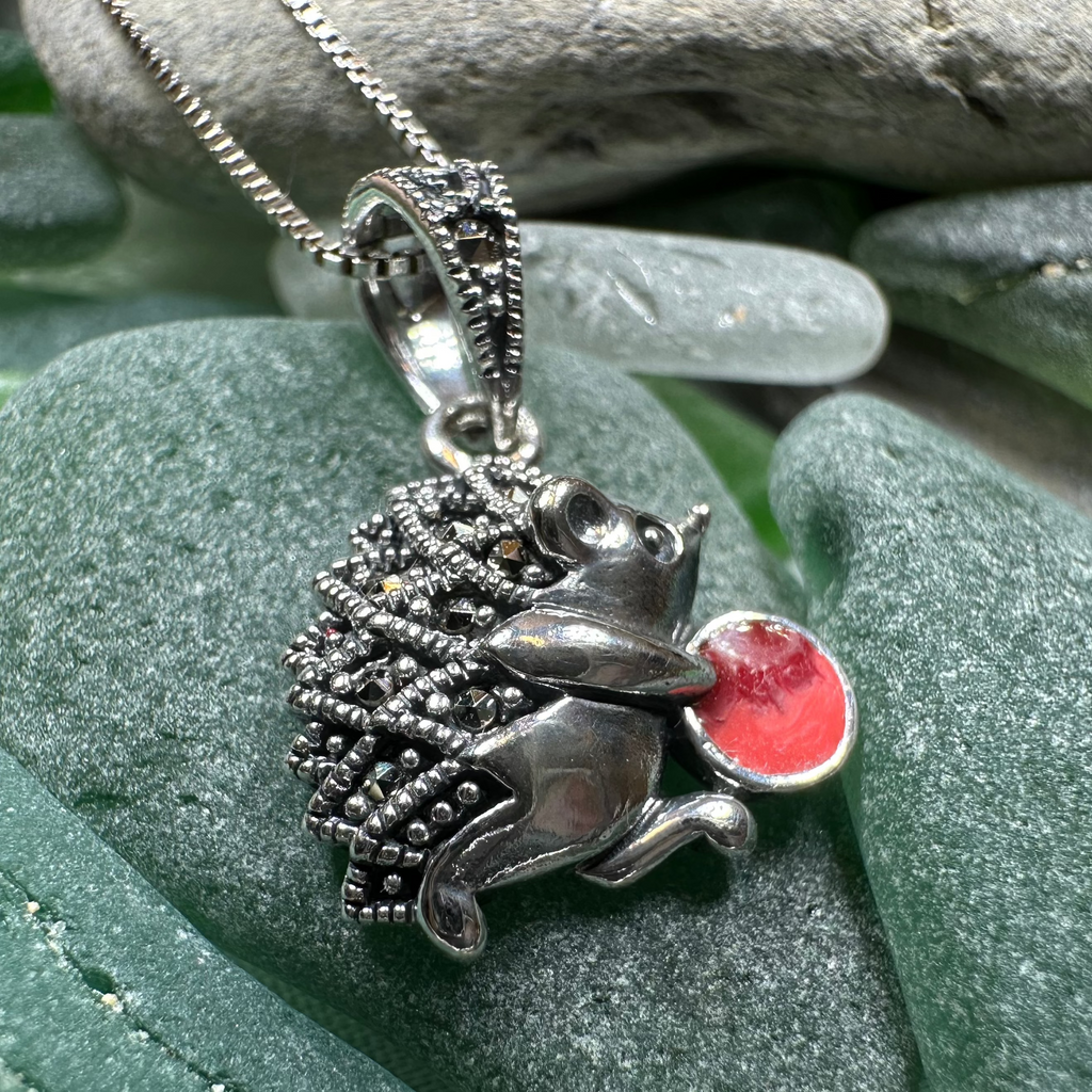 Frolicking Hedgehog Necklace