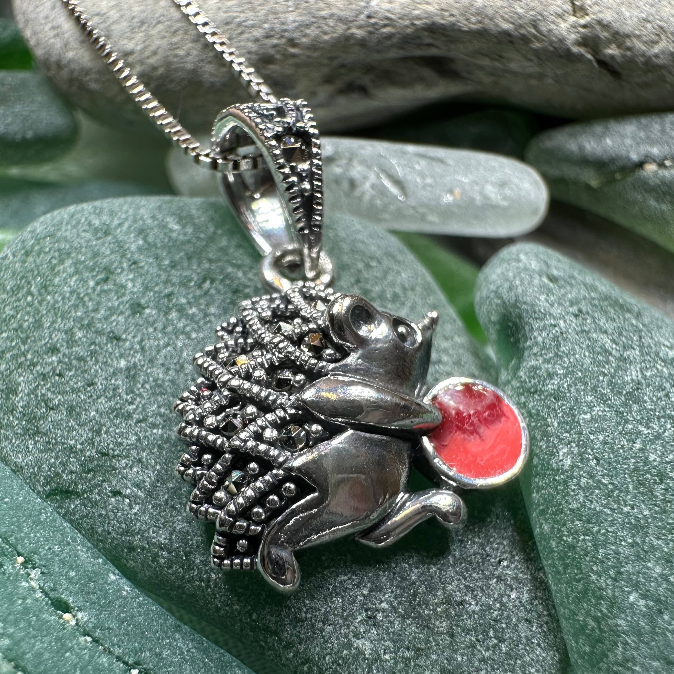 Frolicking Hedgehog Necklace