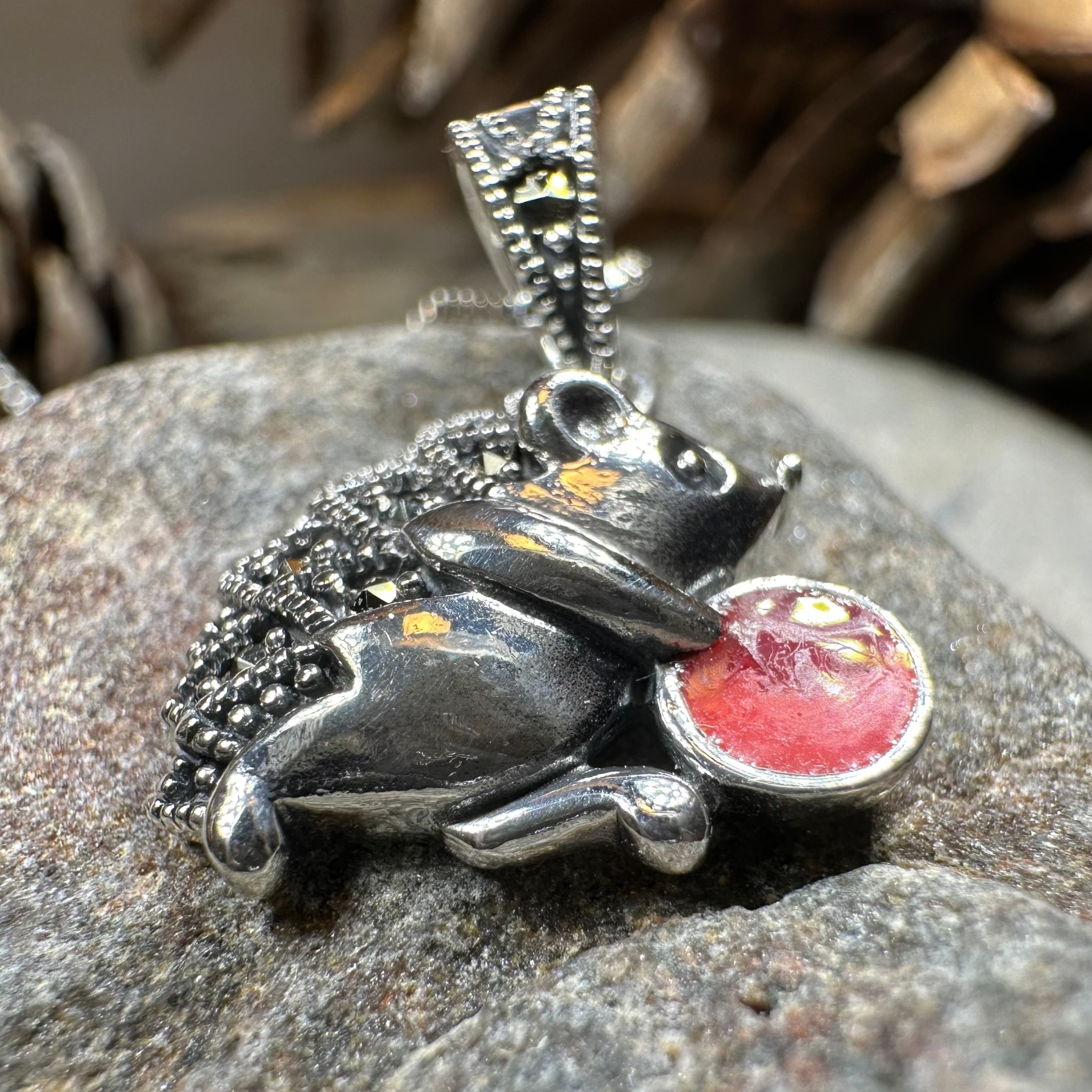 Frolicking Hedgehog Necklace
