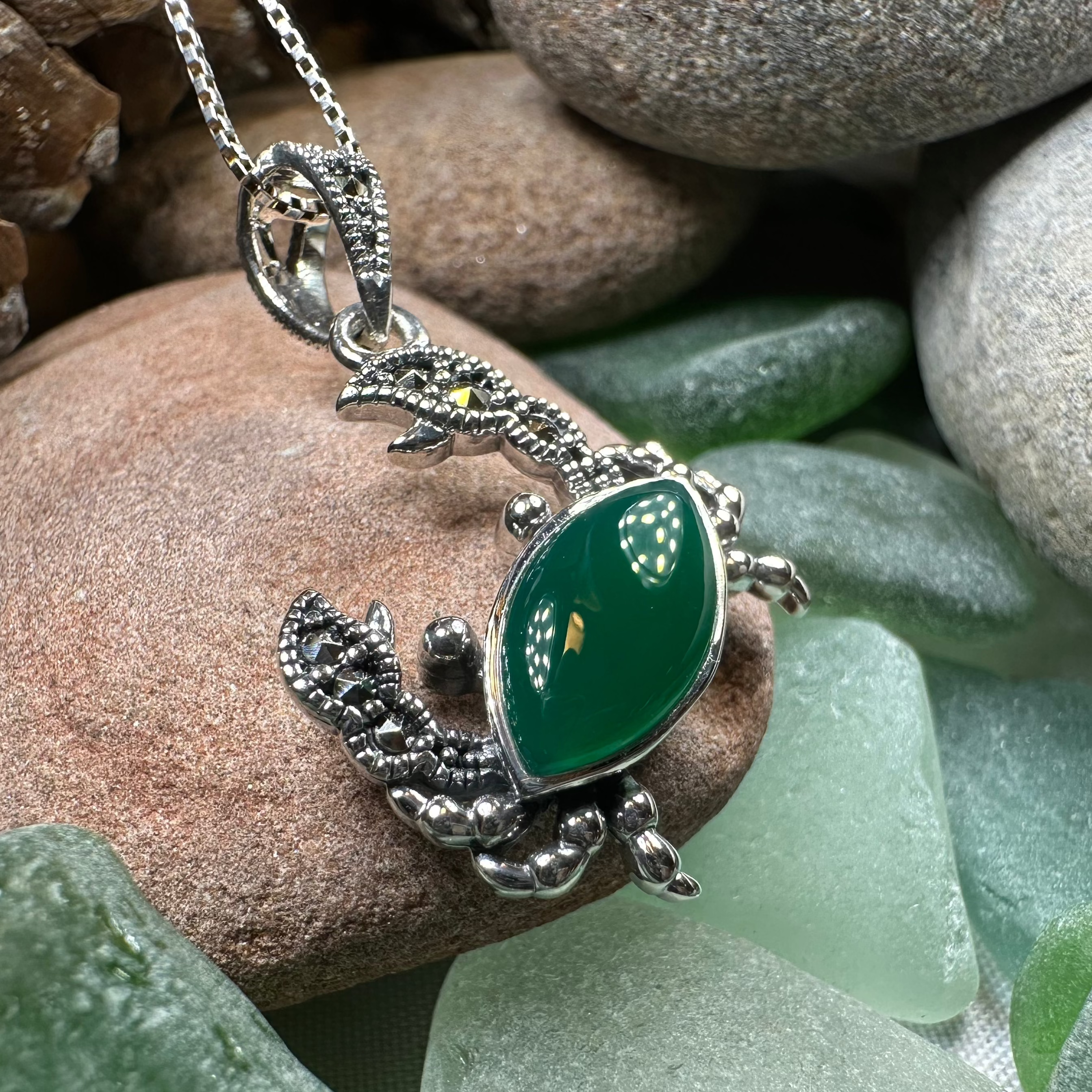 Green Seas Crab Necklace