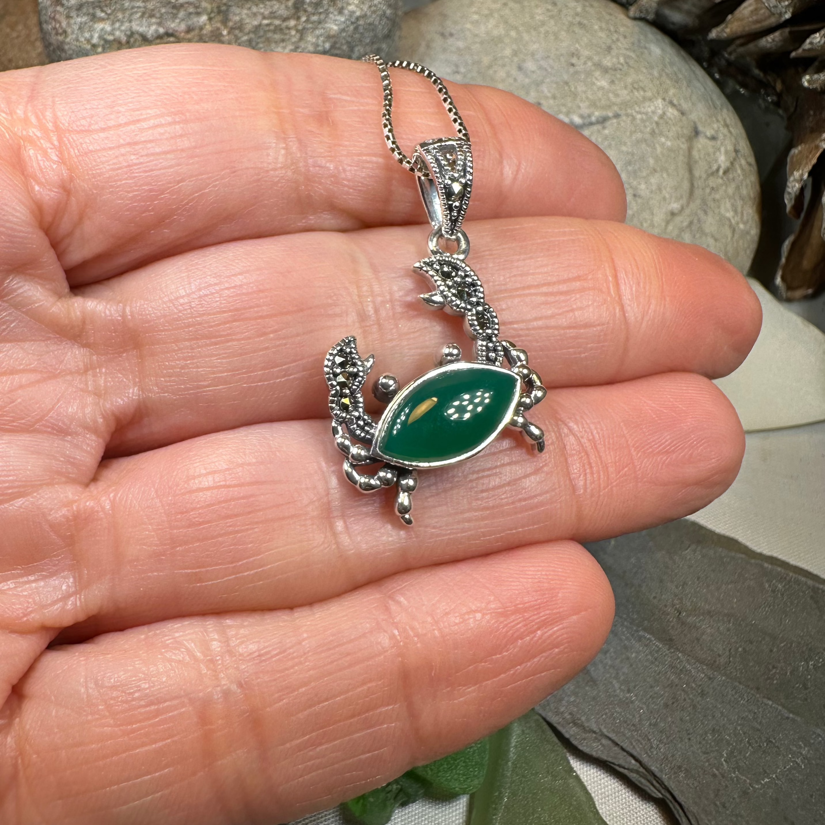 Green Seas Crab Necklace