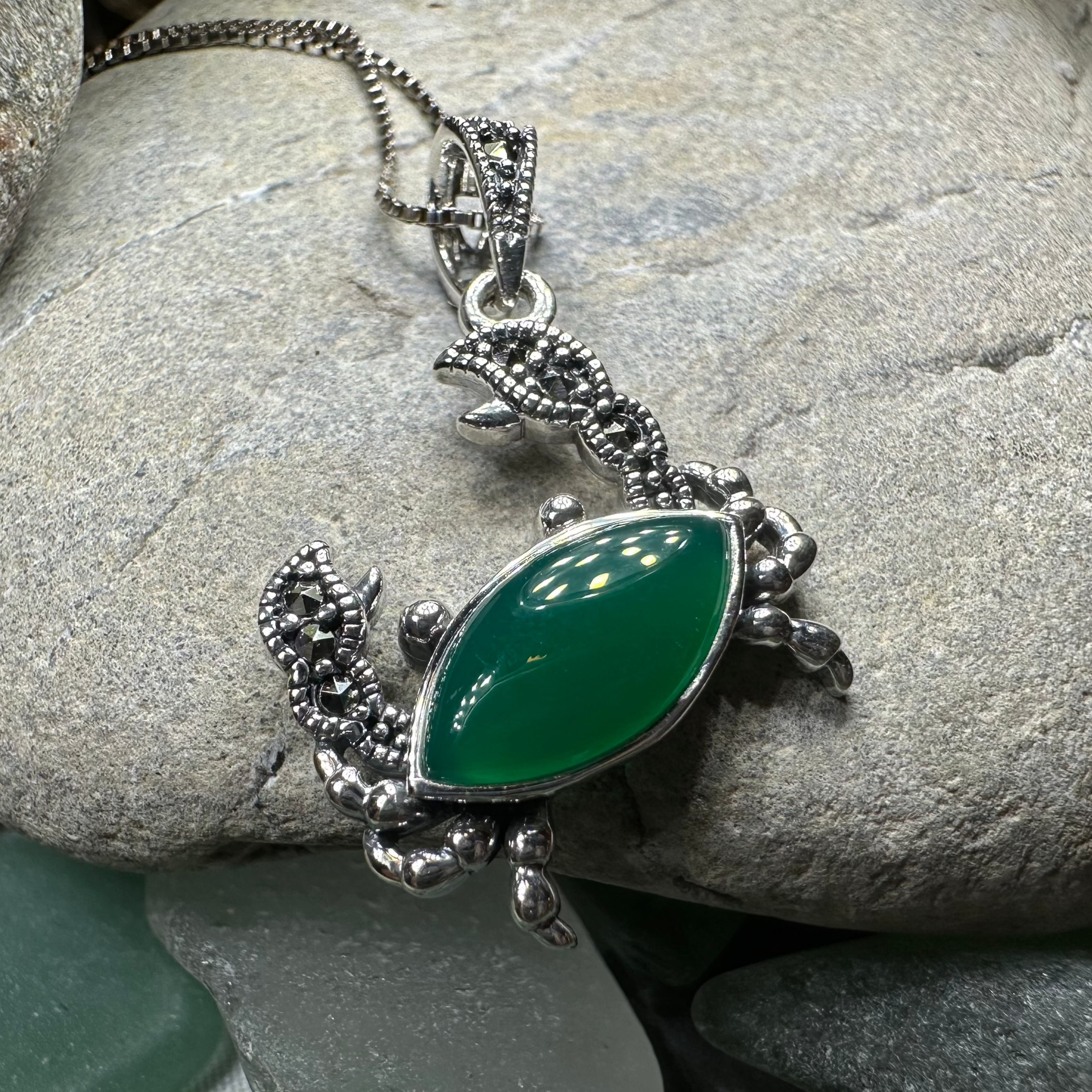 Green Seas Crab Necklace