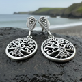 Marcasite Celtic Tree of Life Earrings in Sterling Silver