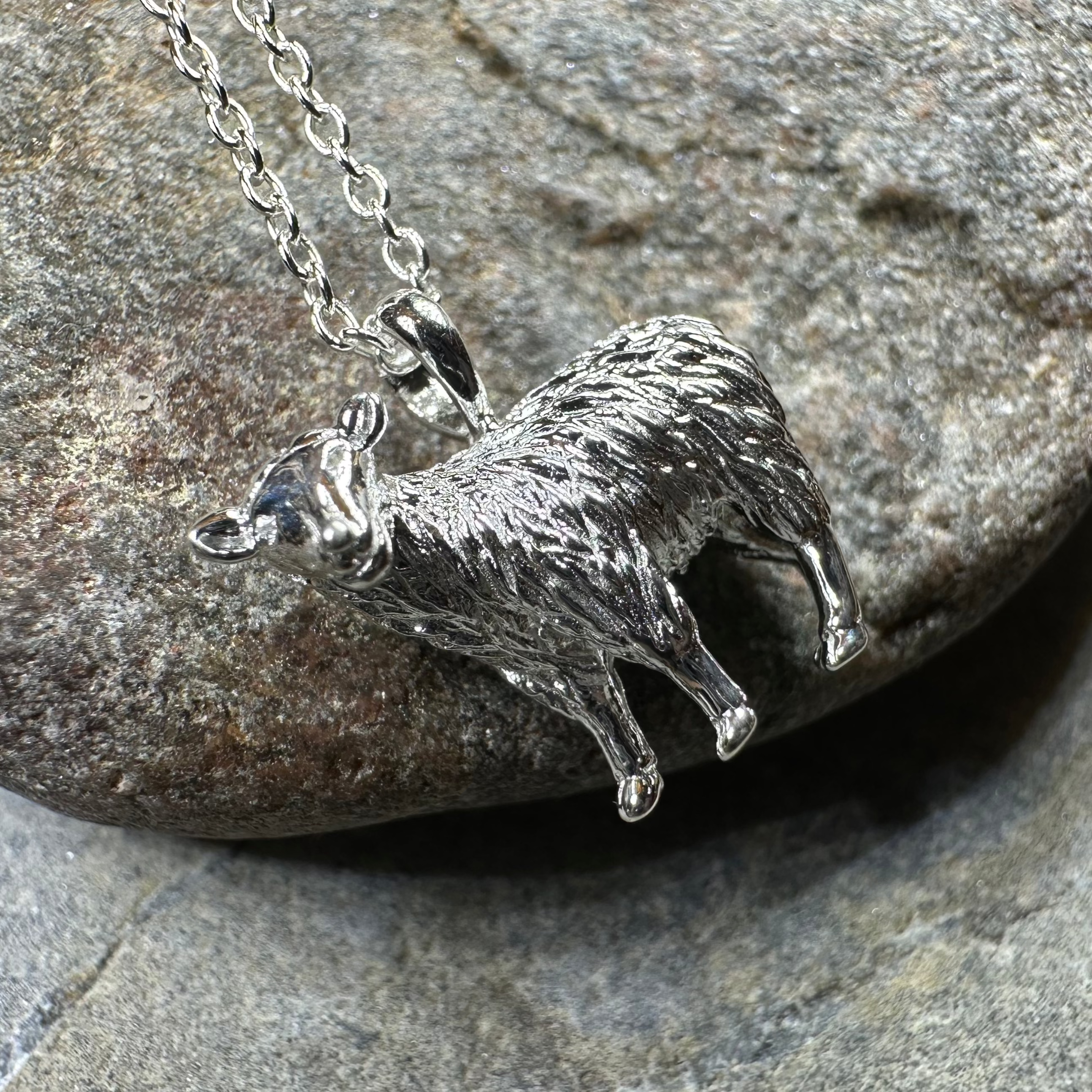 Realistic Sheep Necklace in Sterling Silver