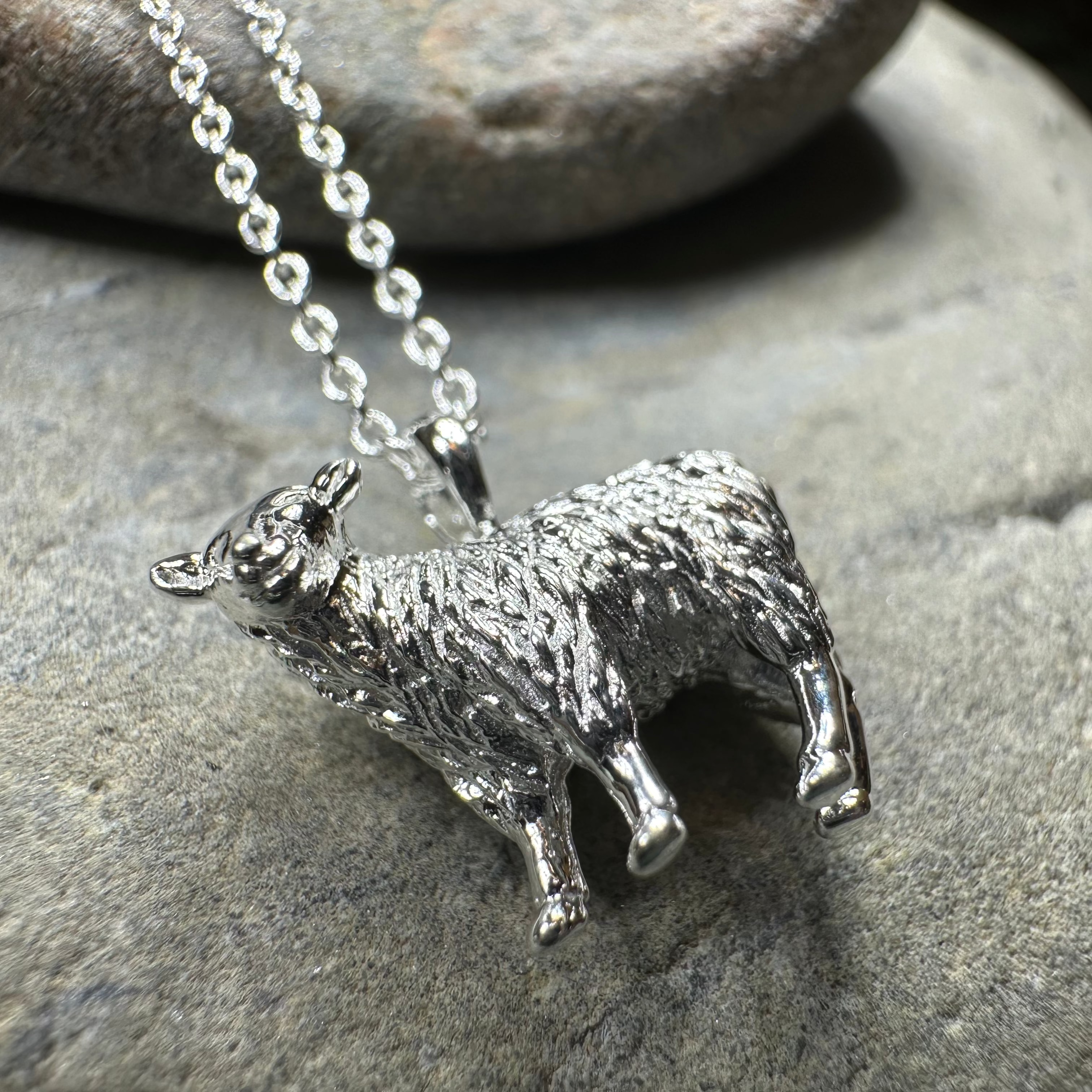 Realistic Sheep Necklace in Sterling Silver