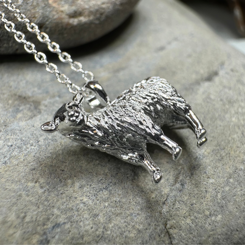 Realistic Sheep Necklace in Sterling Silver