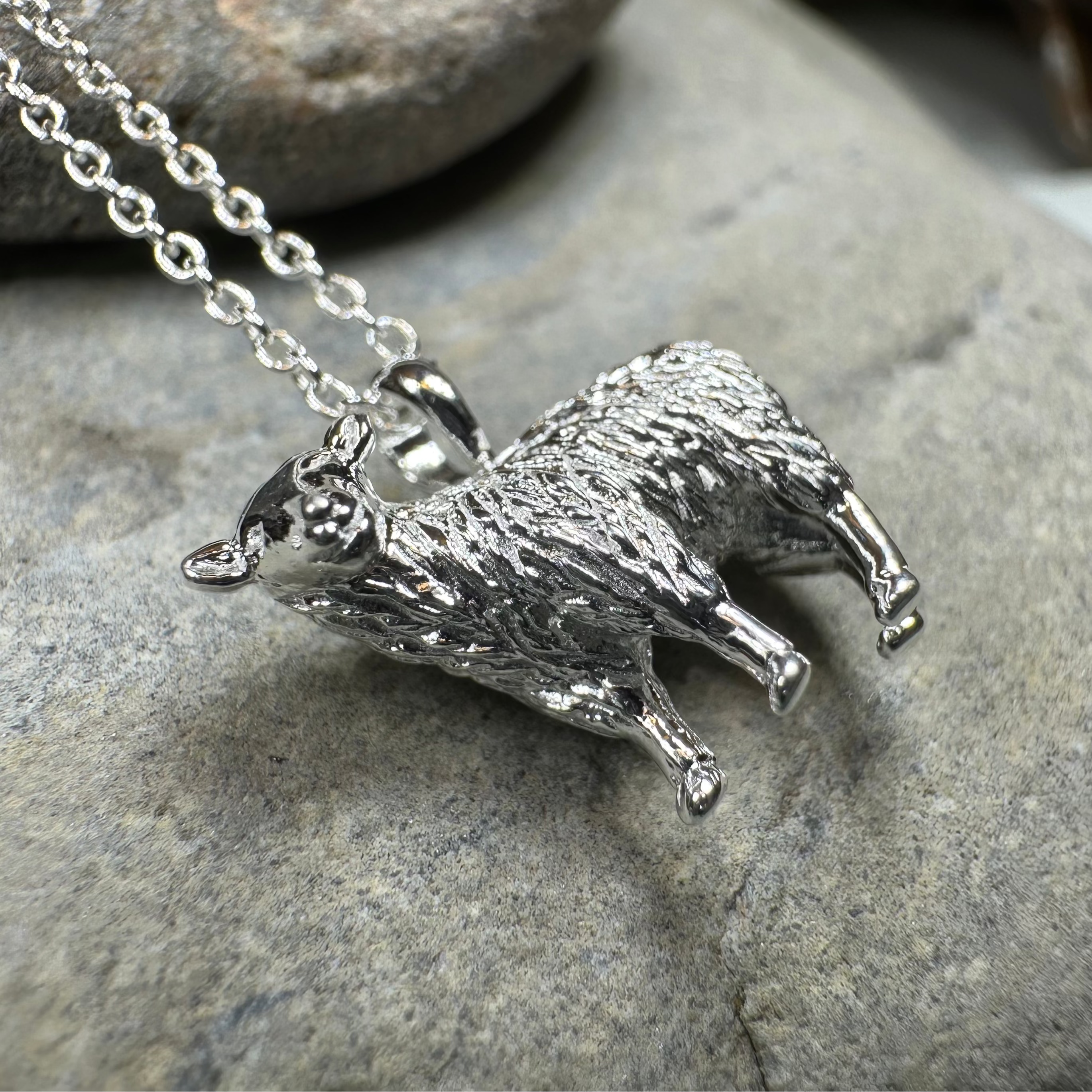 Realistic Sheep Necklace in Sterling Silver
