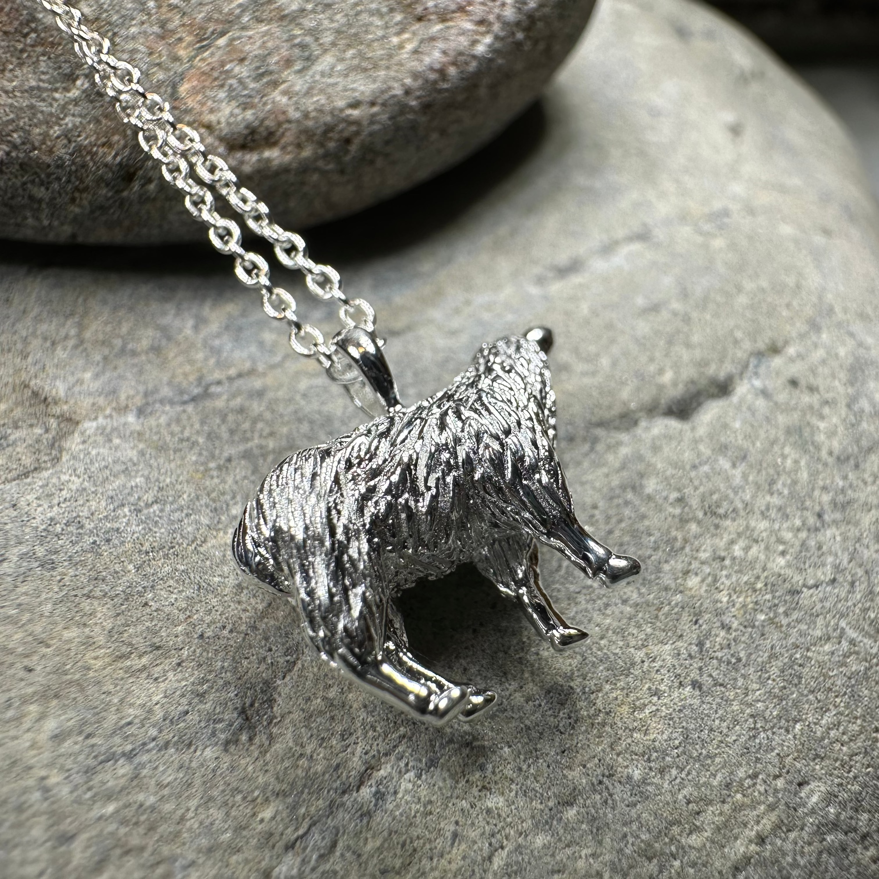 Realistic Sheep Necklace in Sterling Silver