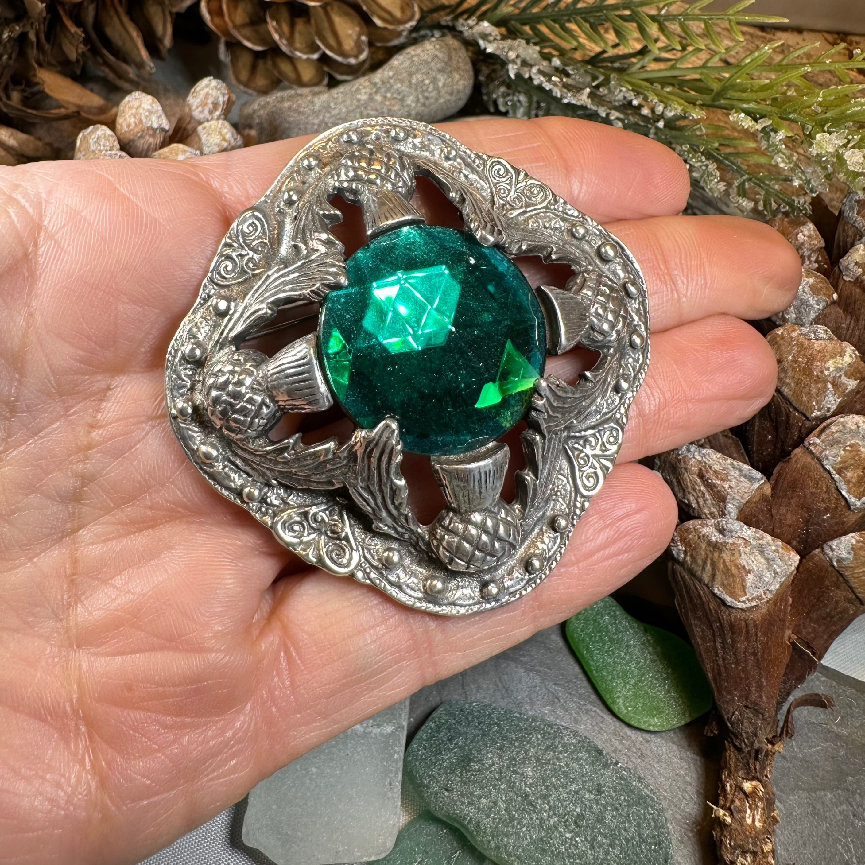 Royal Scottish Thistle Brooch - Handmade in Scotland