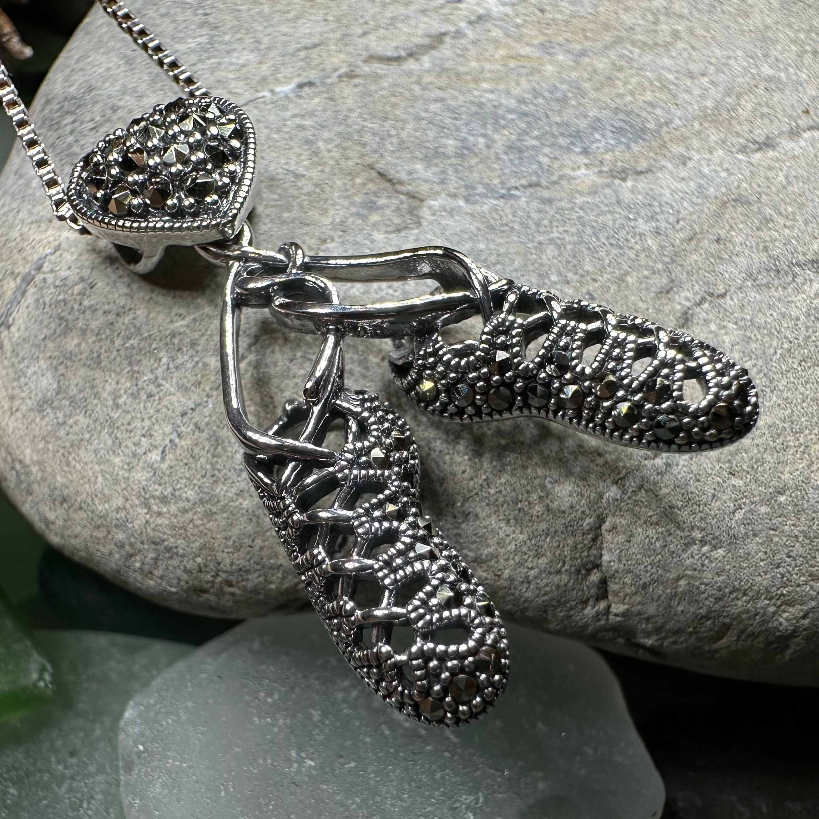 Marcasite Ghillies Irish Dance Necklace