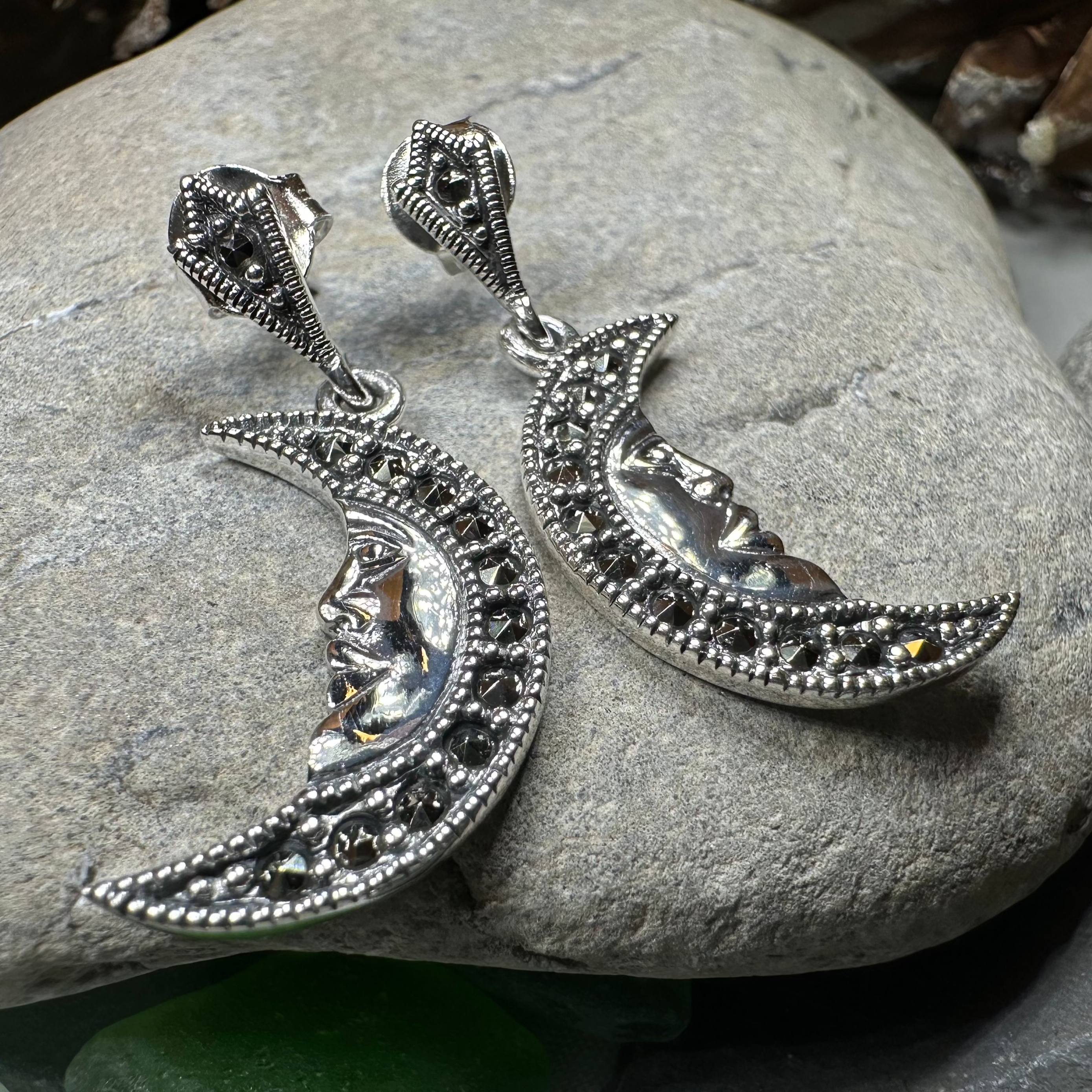 Midnight Goddess Moon Earrings