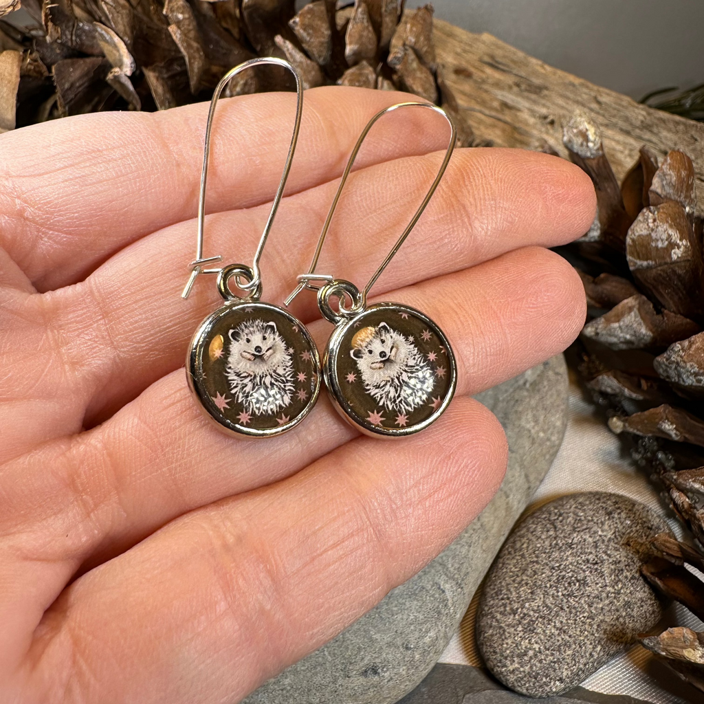 Blissful Hedgehog Art Earrings