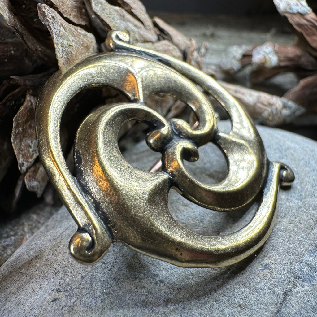 Bronze Gallo-Roman Triquetra Brooch - Bronze Historical Reproduction Pin