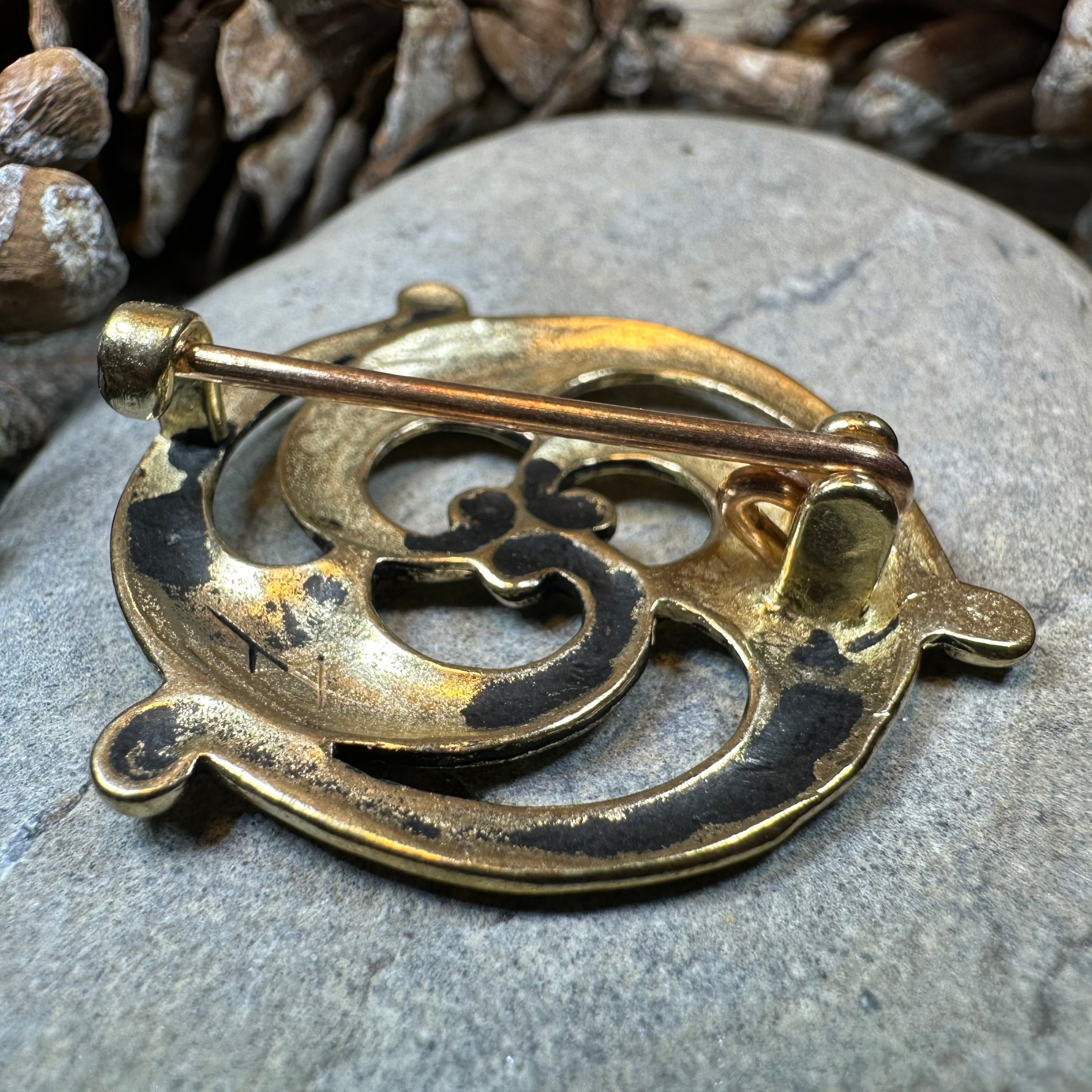 Bronze Gallo-Roman Triquetra Brooch - Bronze Historical Reproduction Pin