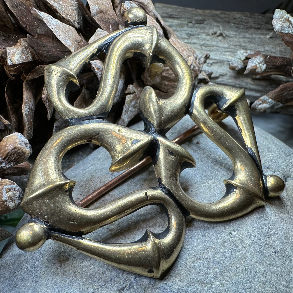 Bronze Roman Triquetra Brooch - Bronze Historical Reproduction Pin