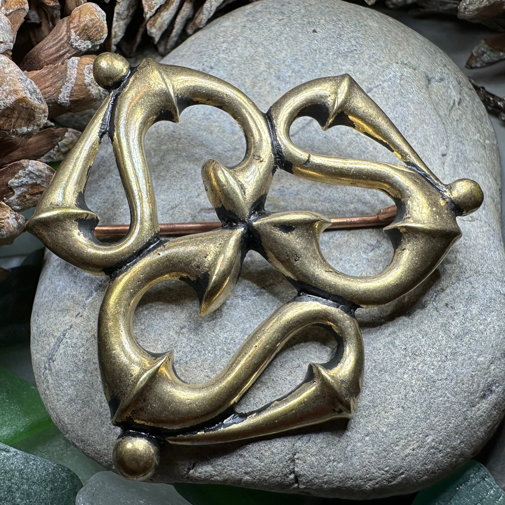 Bronze Roman Triquetra Brooch - Bronze Historical Reproduction Pin
