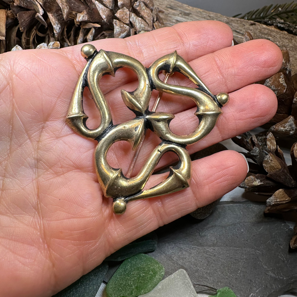 Bronze Roman Triquetra Brooch - Bronze Historical Reproduction Pin
