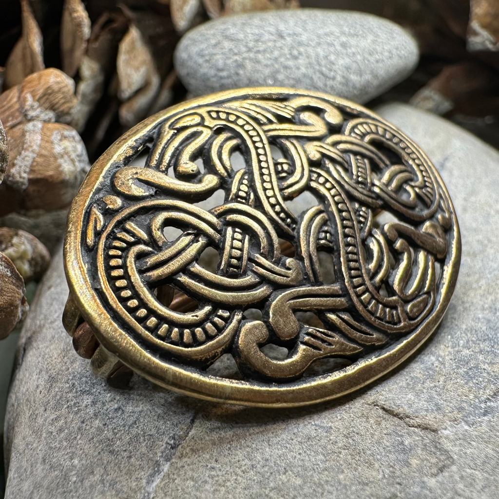 Bronze Atli Viking Brooch - Bronze Historical Reproduction Pin