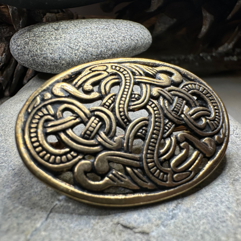 Bronze Atli Viking Brooch - Bronze Historical Reproduction Pin