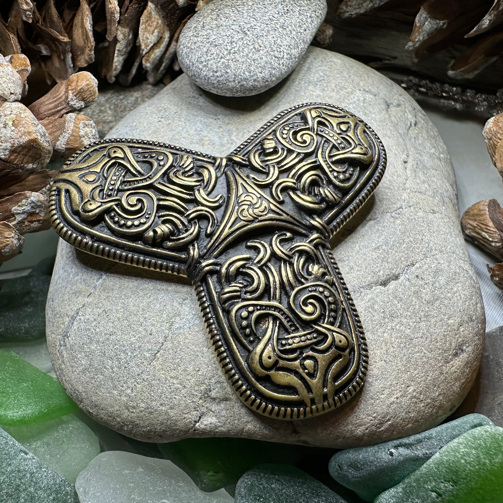 Large Upland Viking Trefoil Brooch - Bronze Historical Reproduction Pin