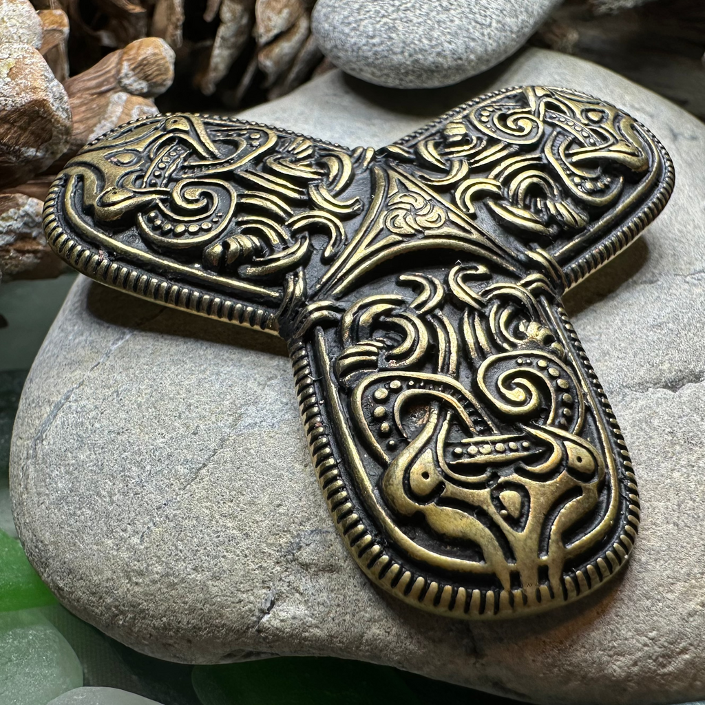 Large Upland Viking Trefoil Brooch - Bronze Historical Reproduction Pin