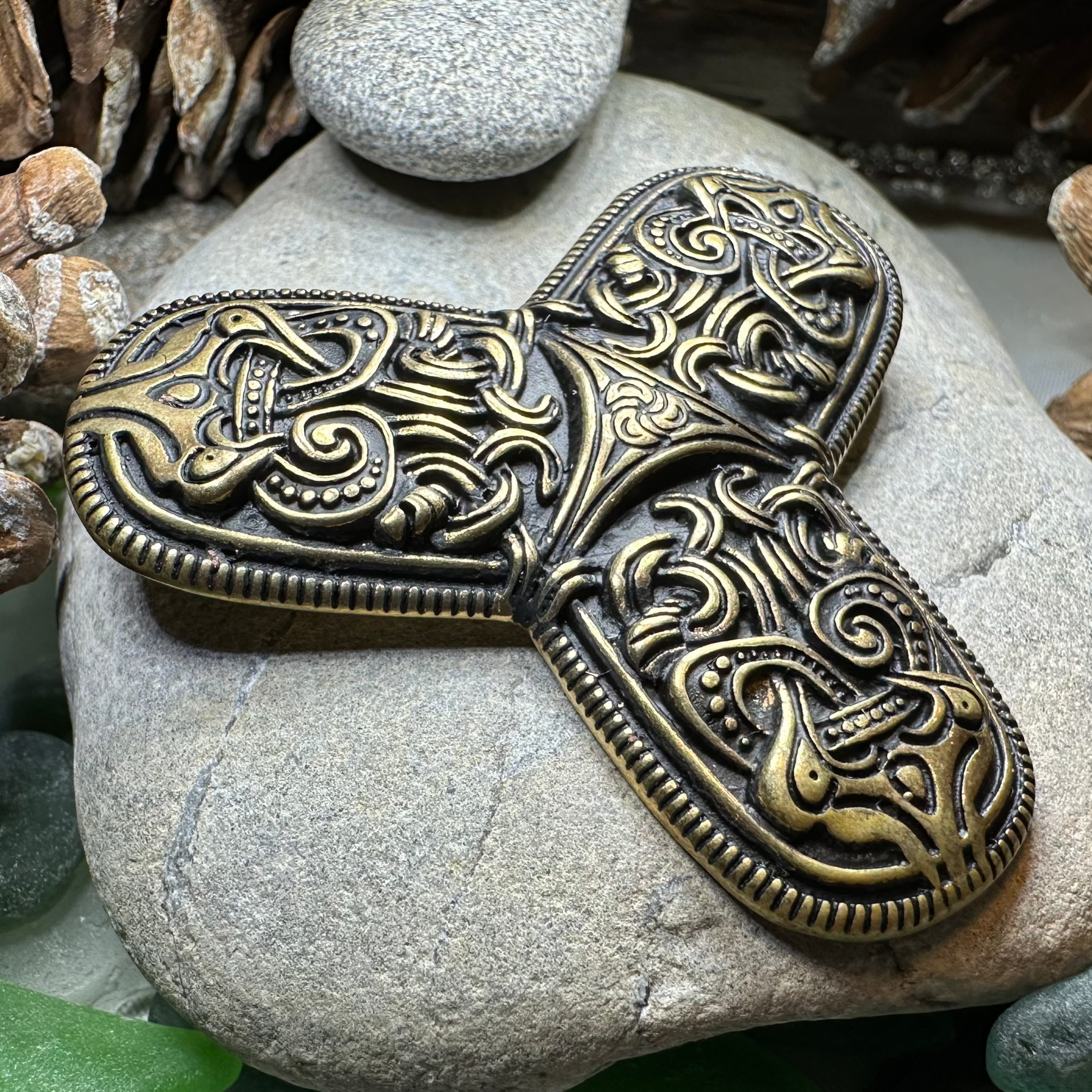 Large Upland Viking Trefoil Brooch - Bronze Historical Reproduction Pin