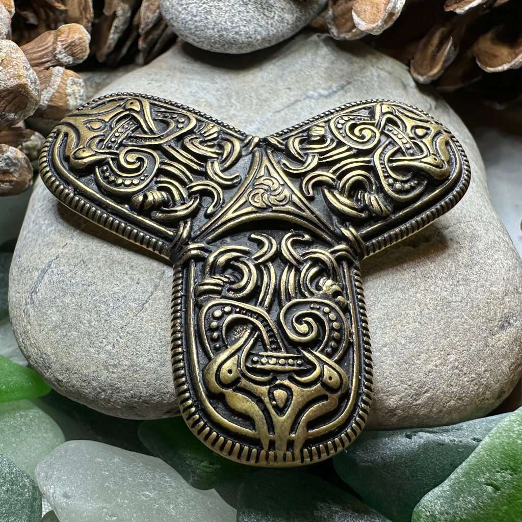 Large Upland Viking Trefoil Brooch - Bronze Historical Reproduction Pin