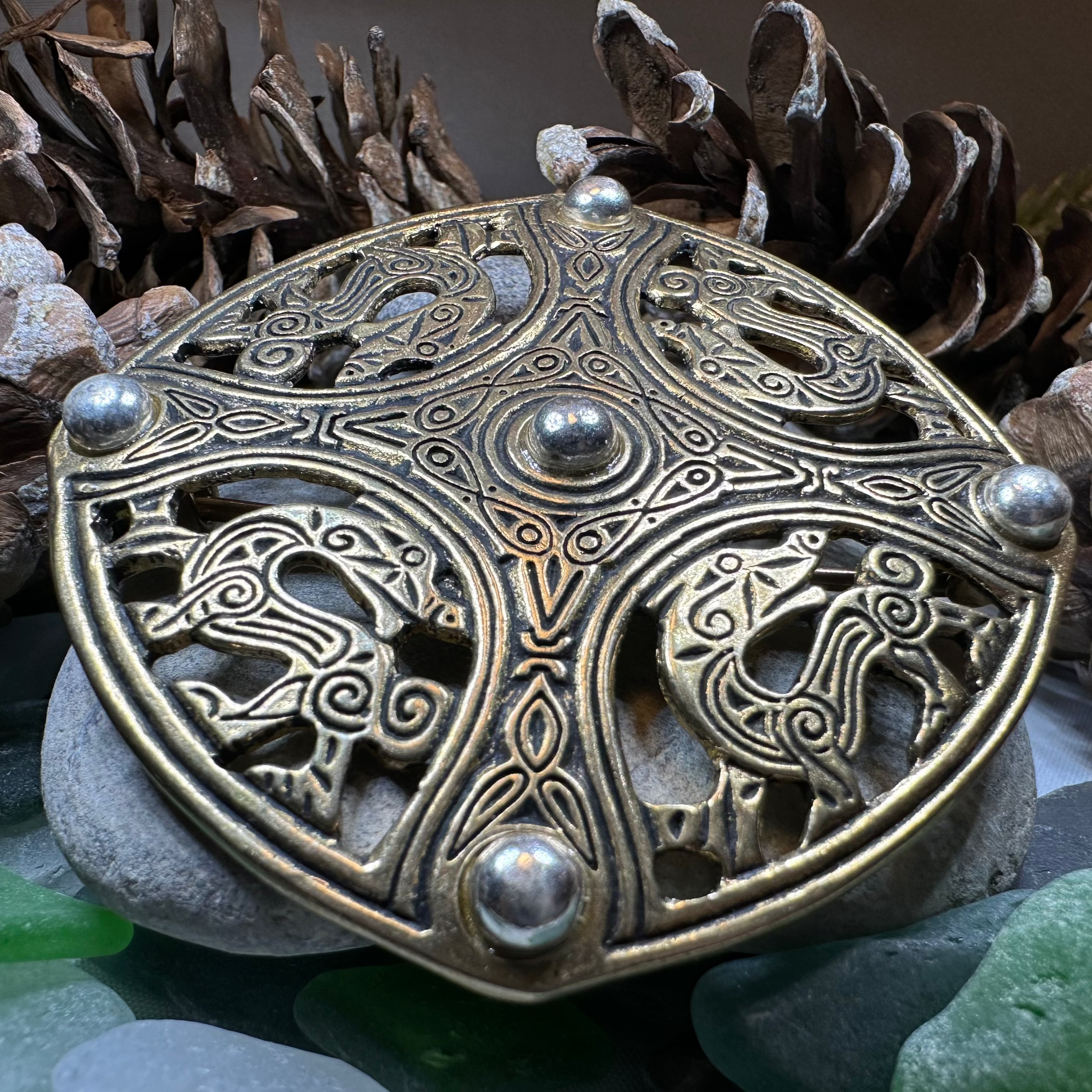 Large Anglo Saxon Flintshire Brooch - Bronze Historical Reproduction Pin