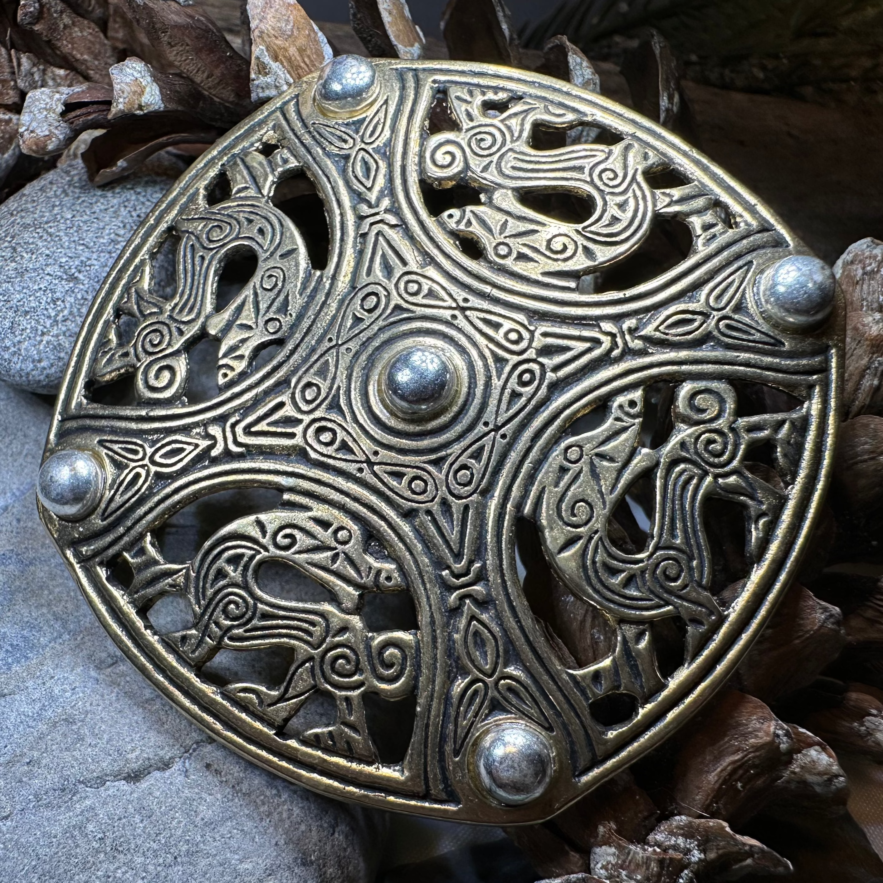 Large Anglo Saxon Flintshire Brooch - Bronze Historical Reproduction Pin