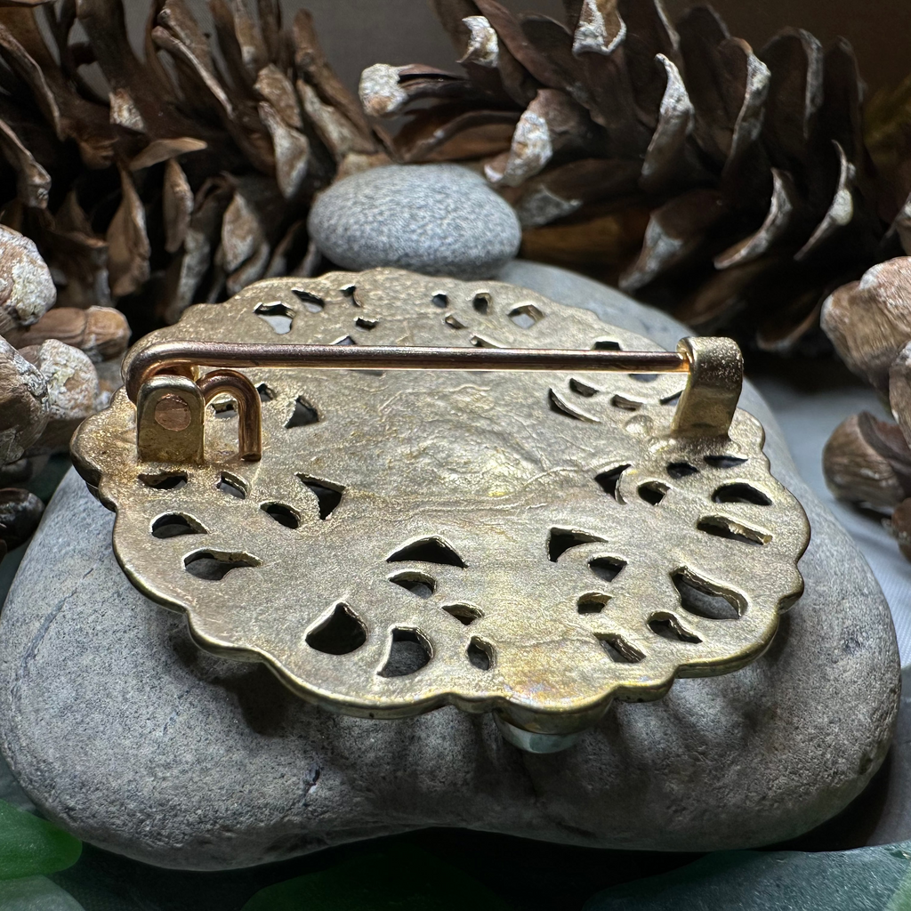 Large Trewhiddle Celtic Medieval Brooch - Bronze Historical Reproduction Pin