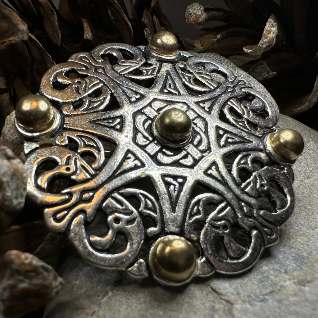 Large Trewhiddle Celtic Medieval Brooch - Bronze Historical Reproduction Pin
