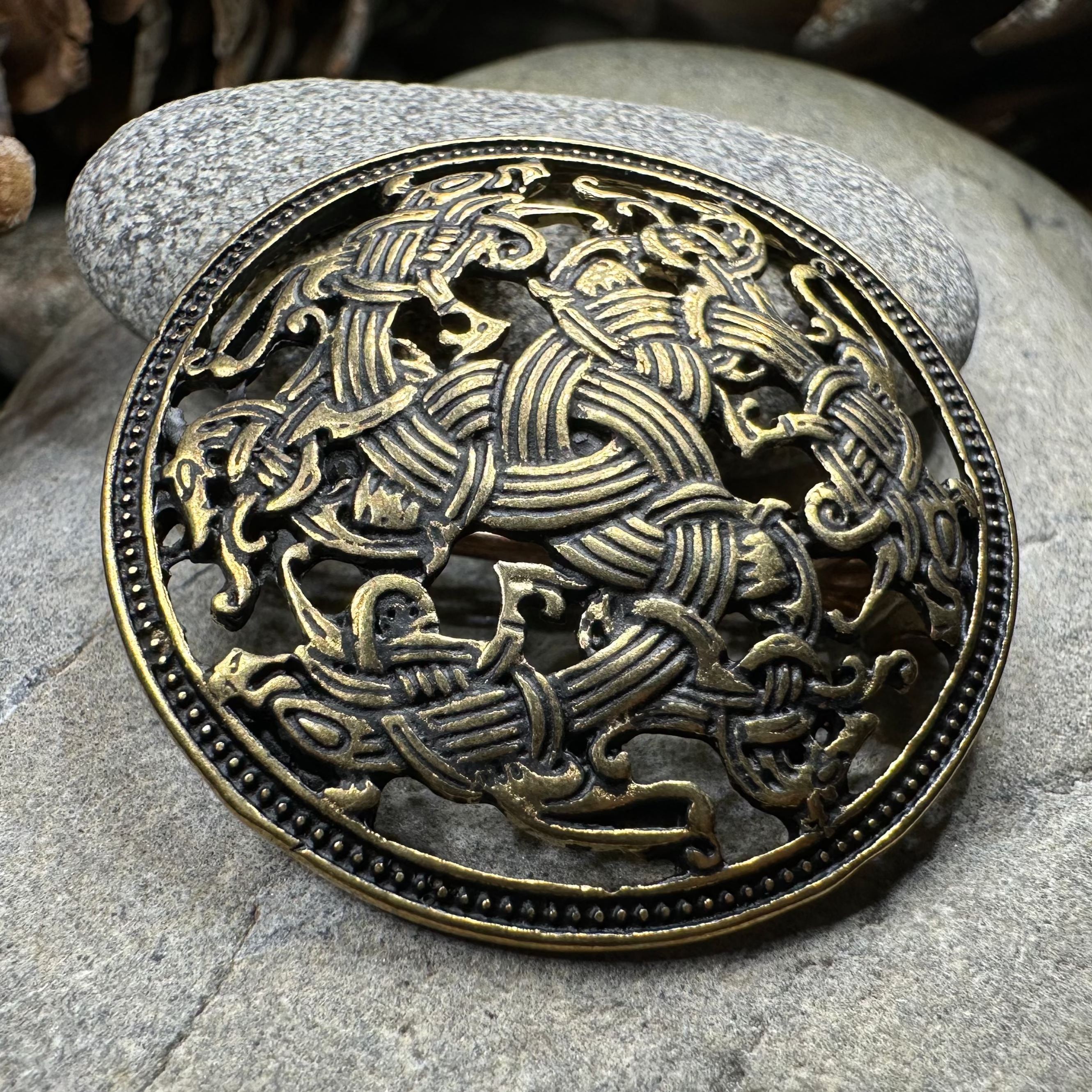 Ringerike Viking Brooch - Bronze Historical Reproduction Pin