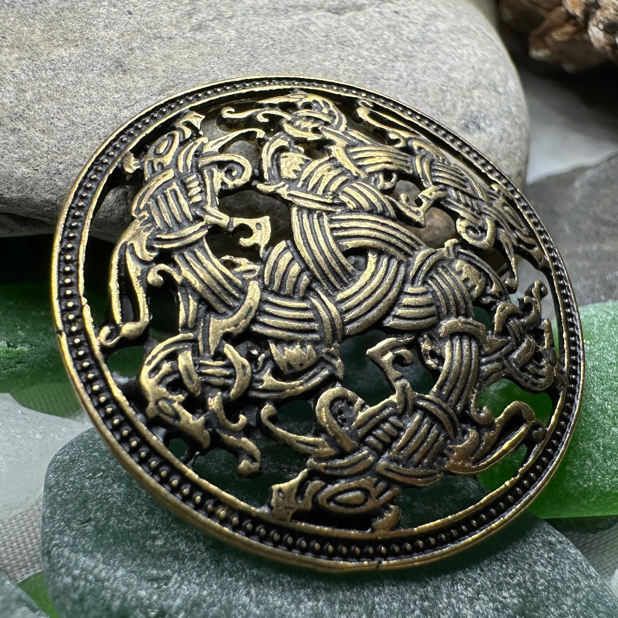 Ringerike Viking Brooch - Bronze Historical Reproduction Pin