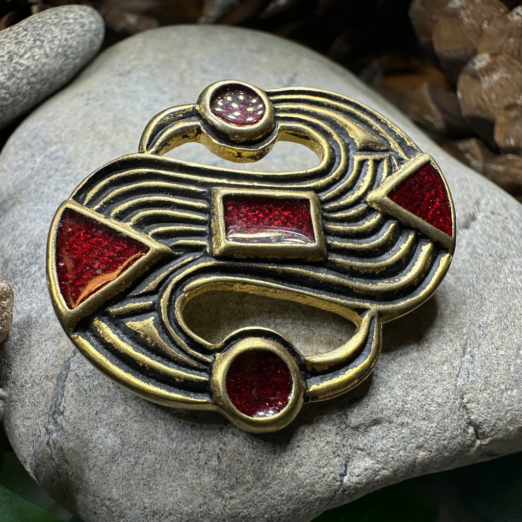 Medieval Merovingian S-Brooch - Bronze Historical Reproduction Pin