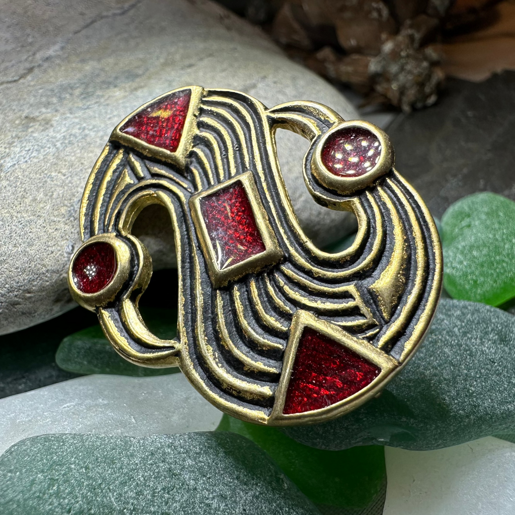 Medieval Merovingian S-Brooch - Bronze Historical Reproduction Pin