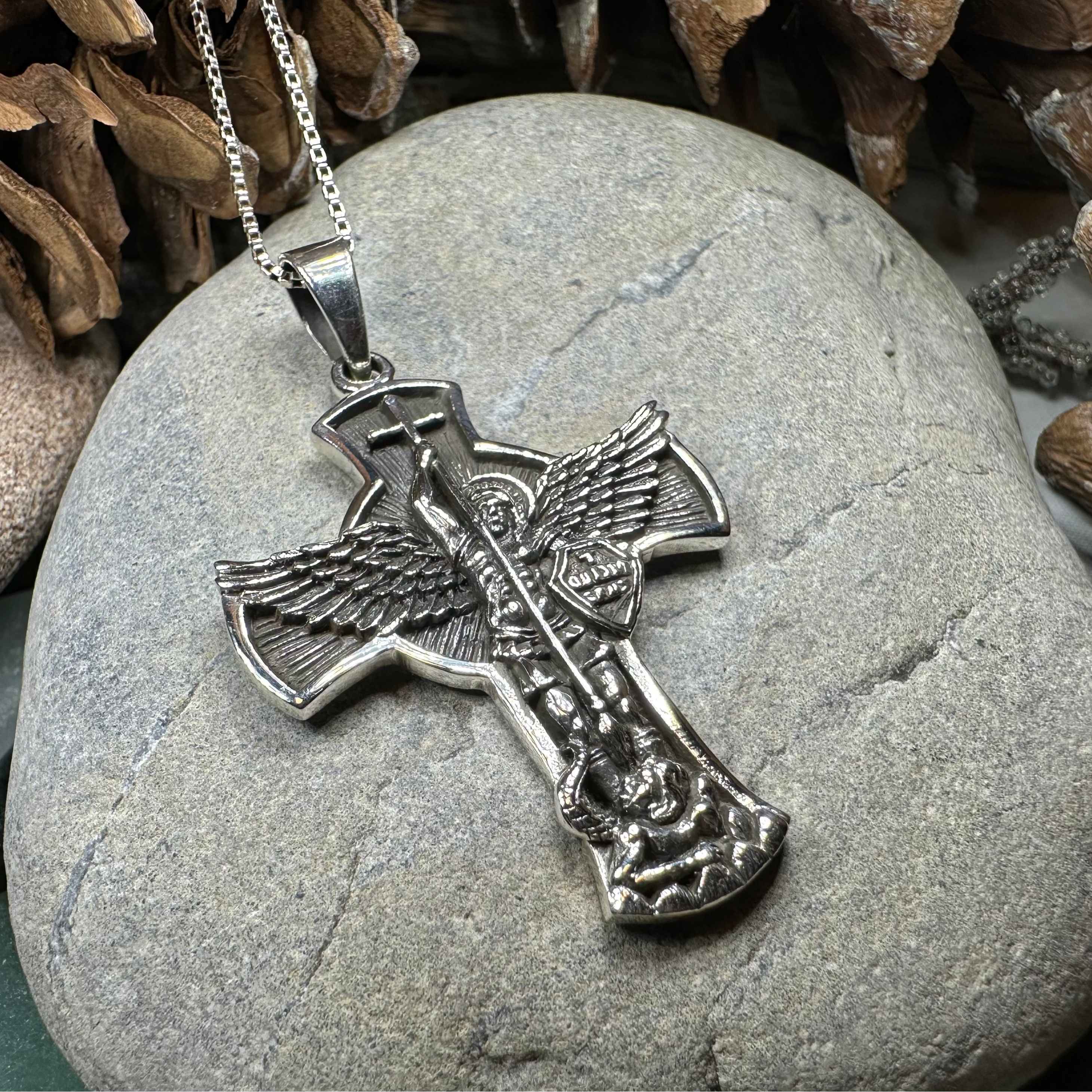 Large Saint Michael Cross Pendant