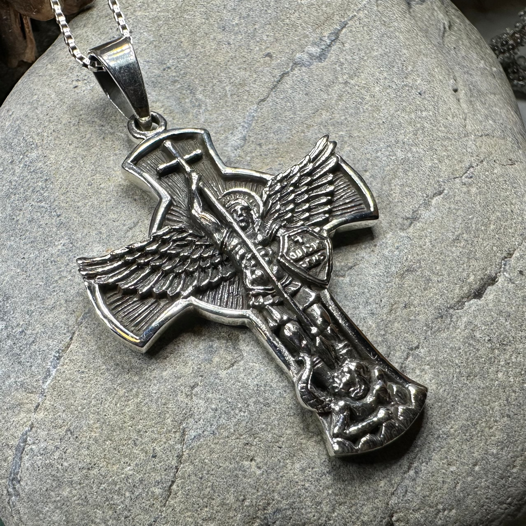 Large Saint Michael Cross Pendant