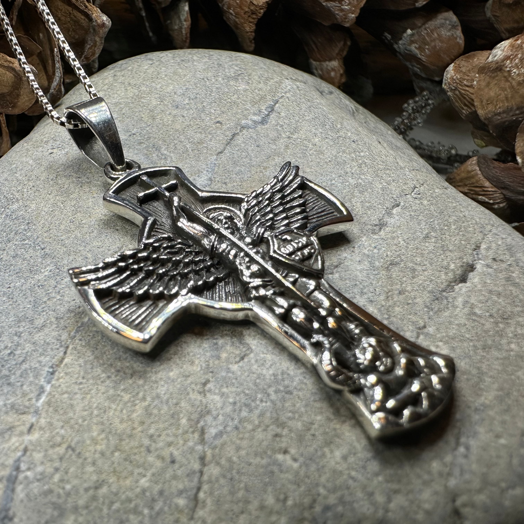 Large Saint Michael Cross Pendant