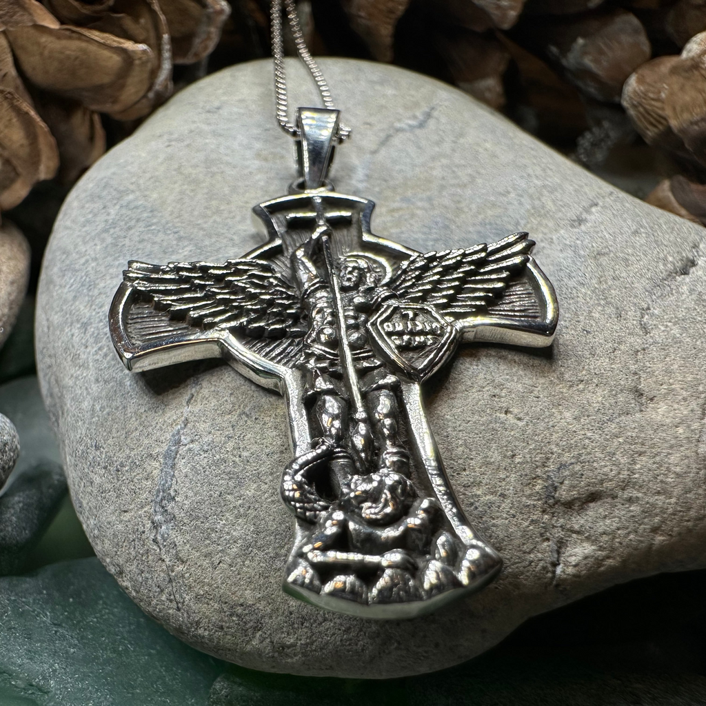Large Saint Michael Cross Pendant