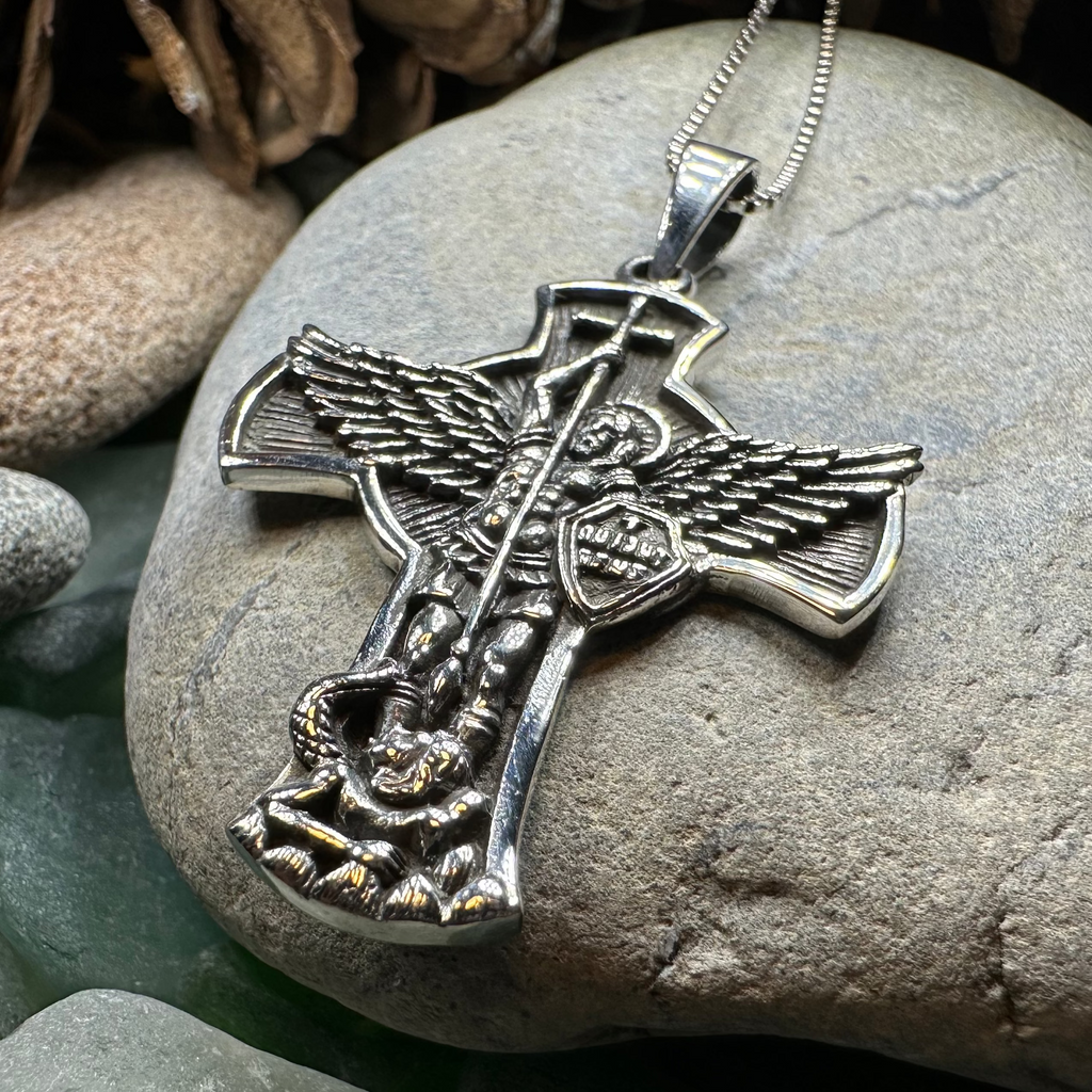 Large Saint Michael Cross Pendant