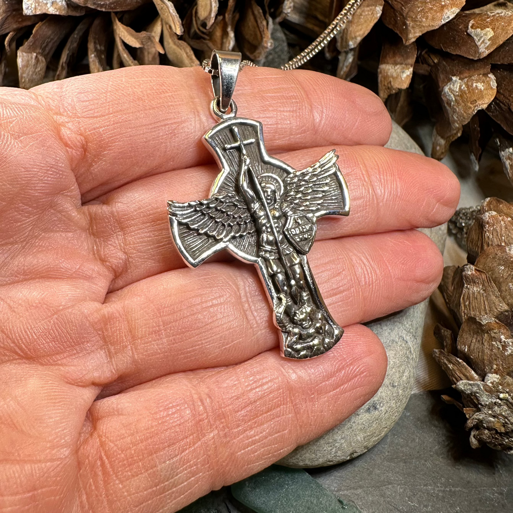 Large Saint Michael Cross Pendant