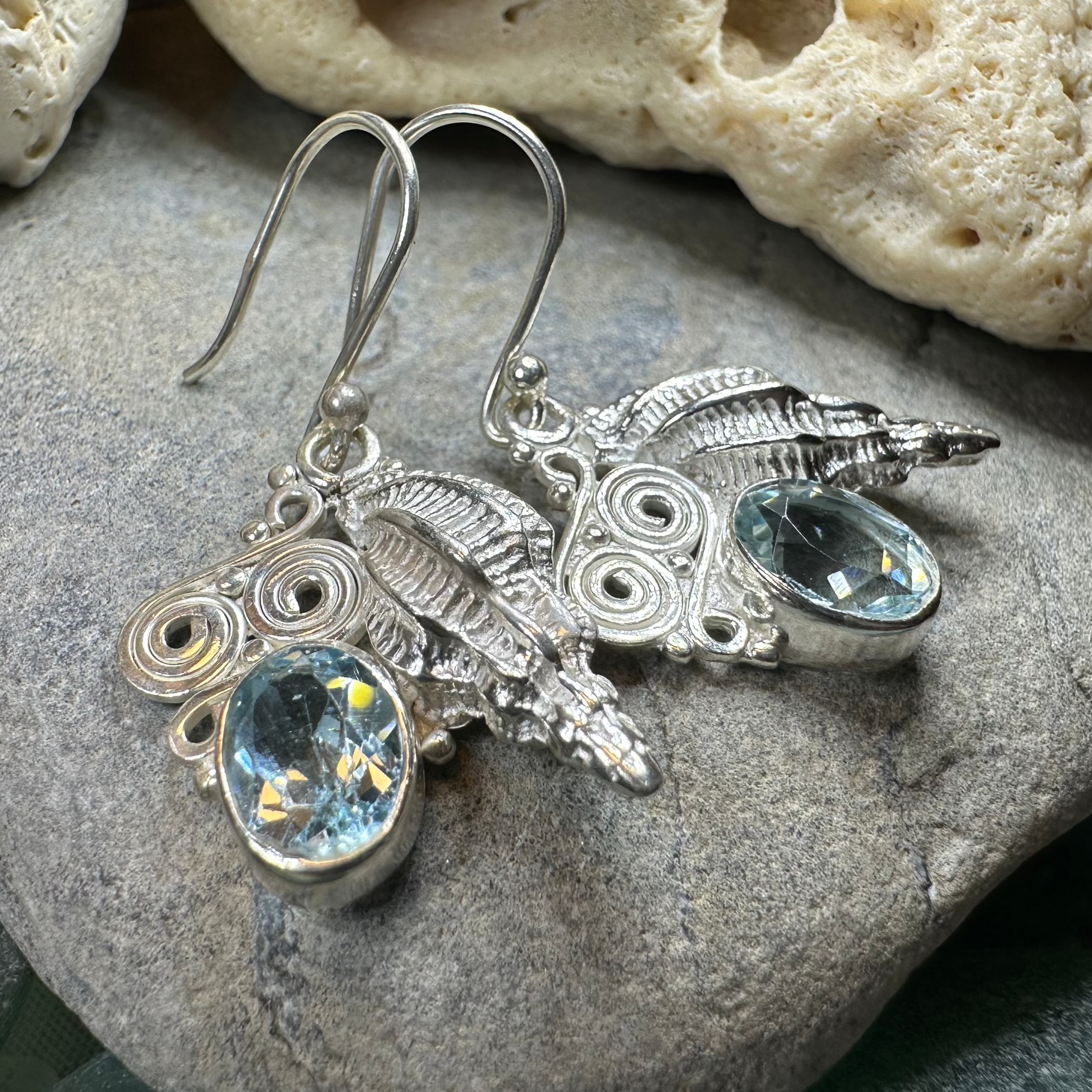 Blue Ocean Shell Earrings