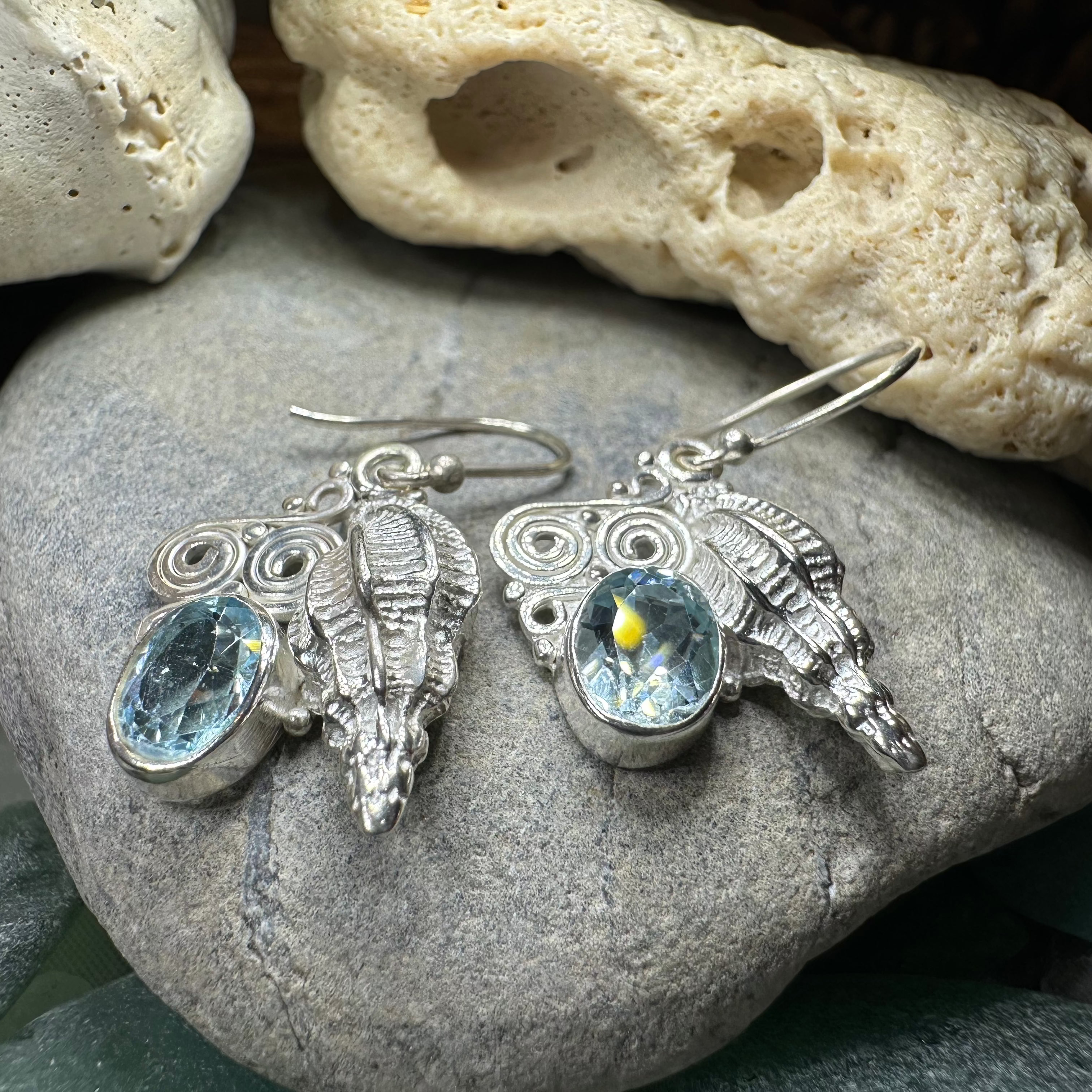 Blue Ocean Shell Earrings