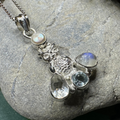 Misty Morning Moonstone Owl Necklace