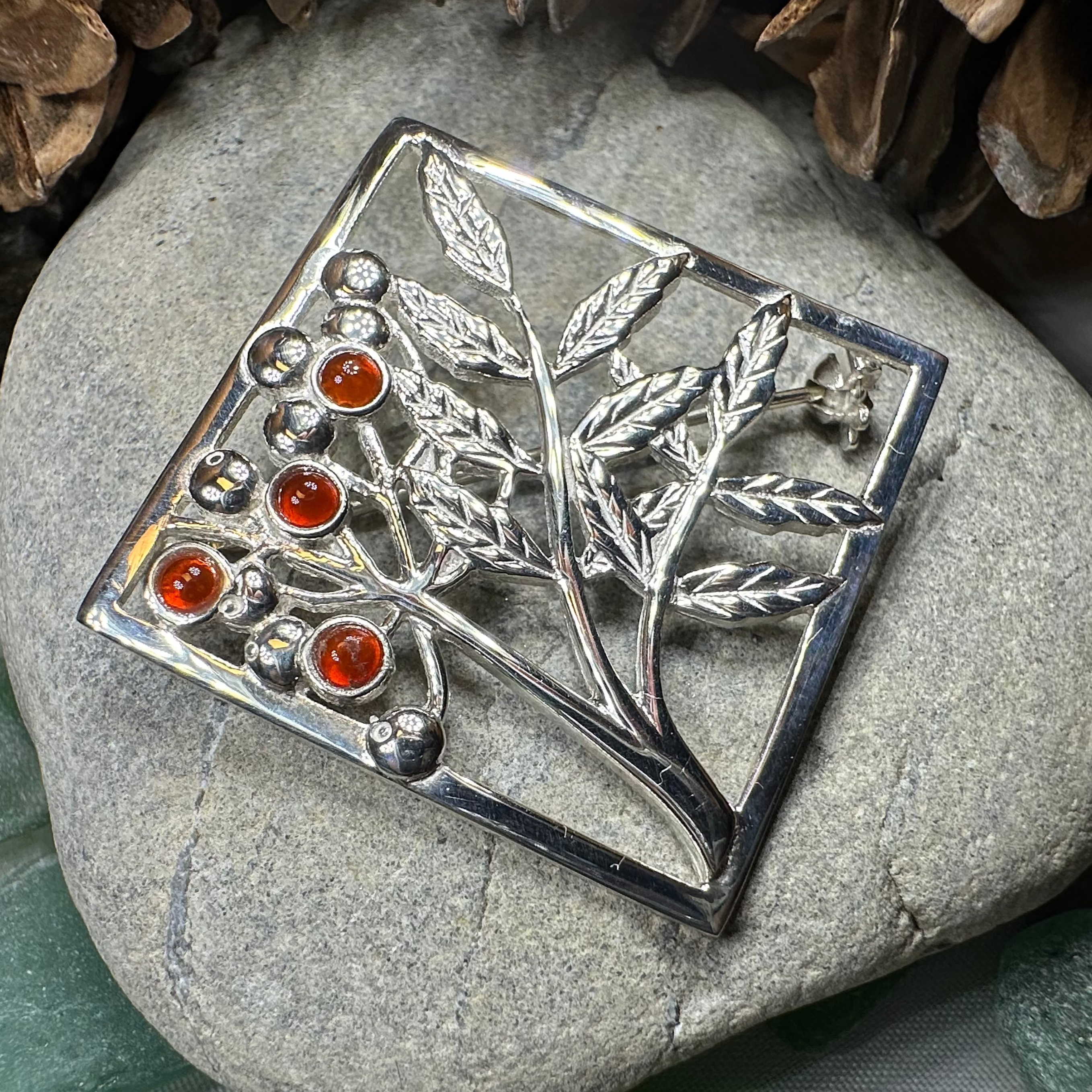 Scottish Rowan Tree of Life Brooch - Handmade in Scotland