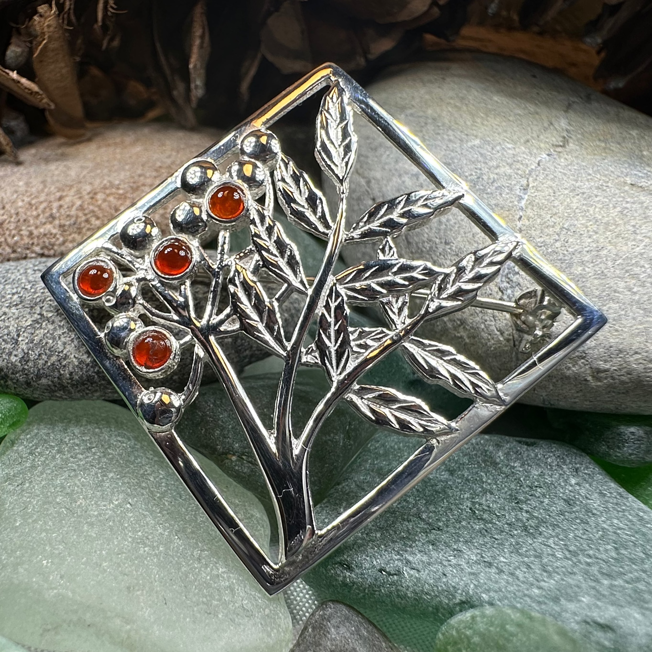 Scottish Rowan Tree of Life Brooch - Handmade in Scotland
