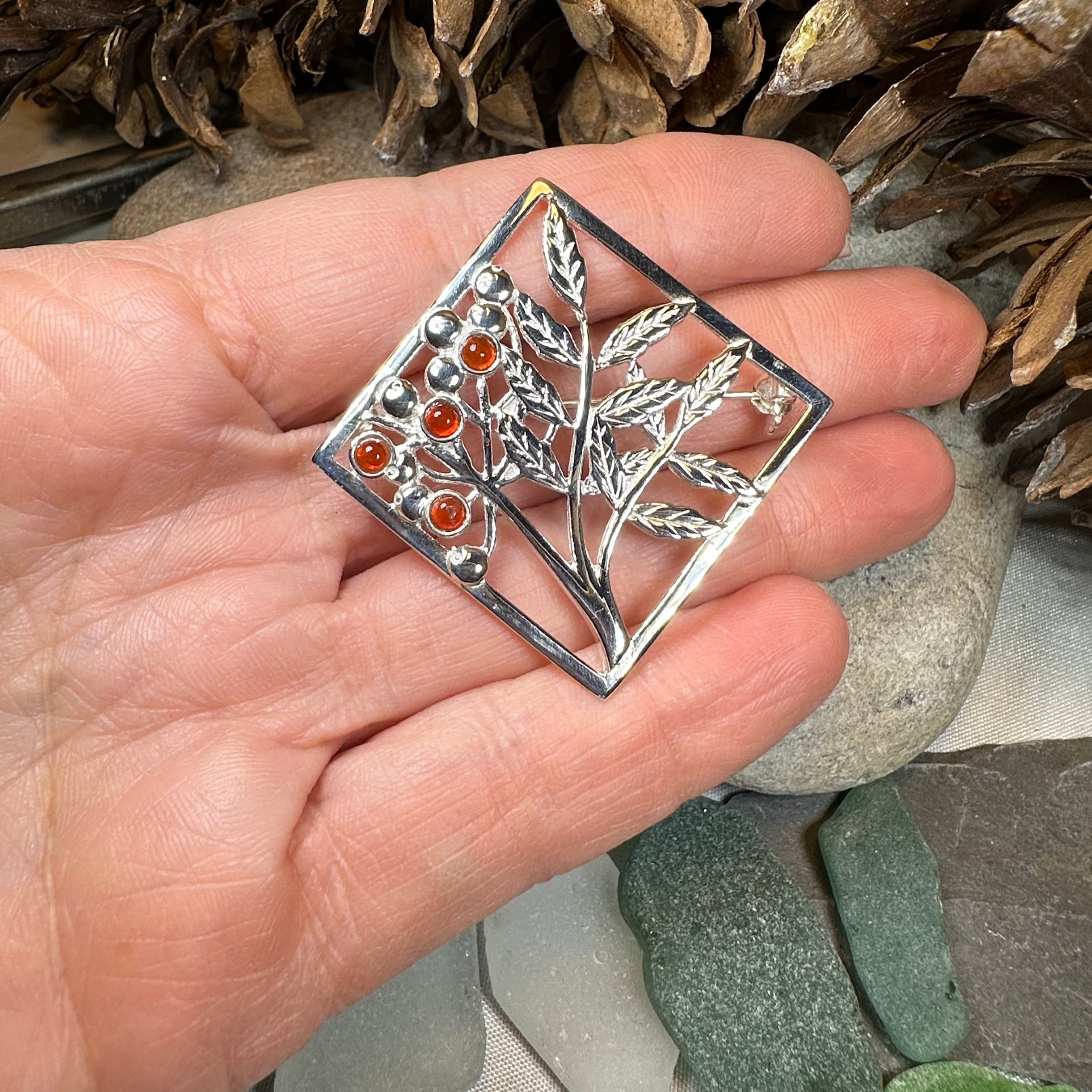 Scottish Rowan Tree of Life Brooch - Handmade in Scotland