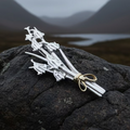 Sterling Silver Scottish Bluebell Posey Brooch - Handmade in Scotland