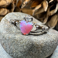 Glencora Pink Opal Claddagh Ring
