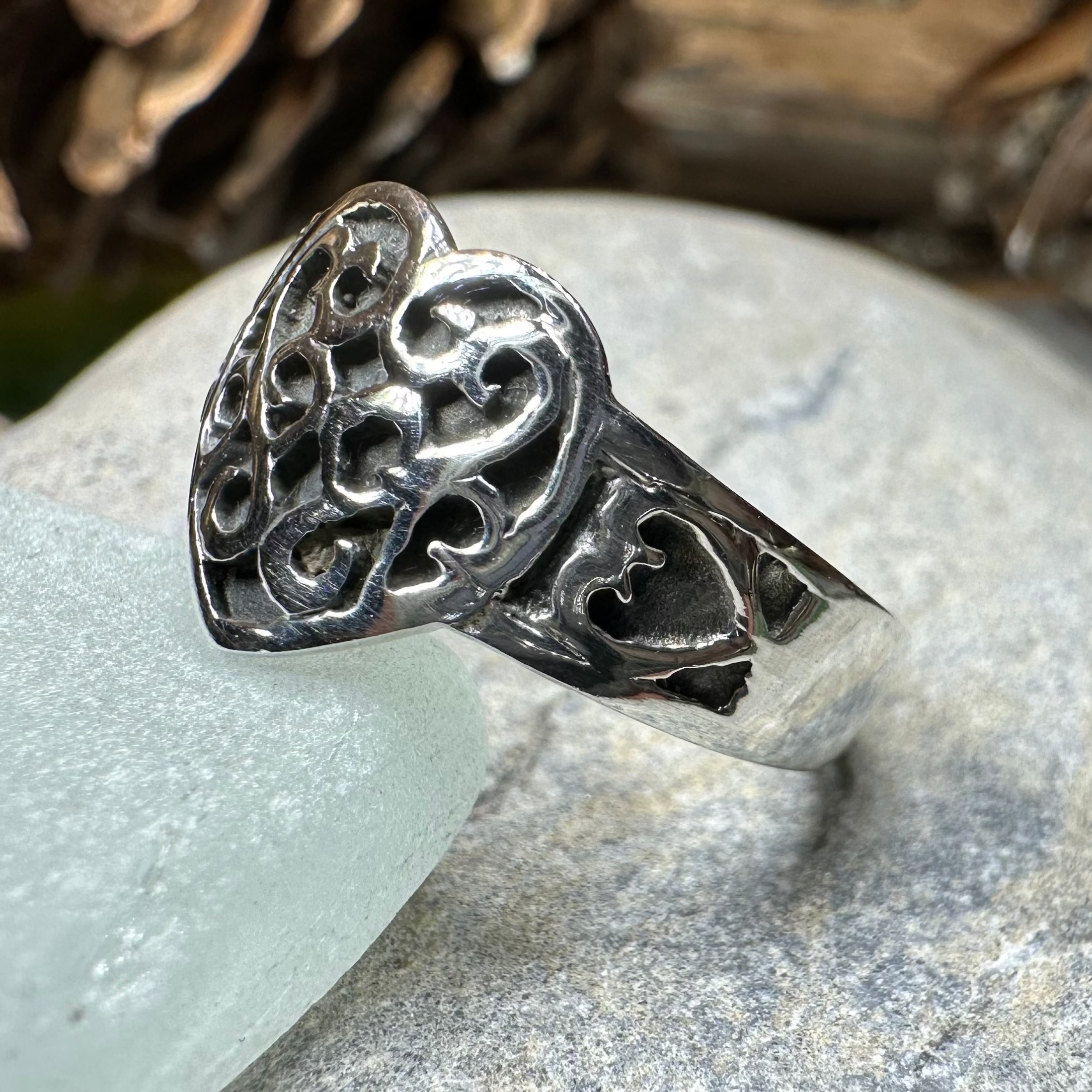 Sophie Celtic Heart Ring in Sterling Silver